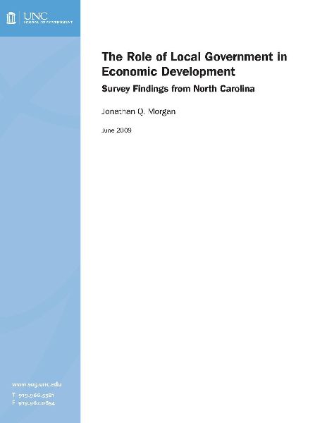 The Role of Local Government in Economic Development: Survey Findings from North Carolina