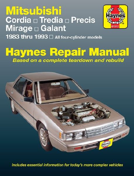 Mitsubishi Cordia & Tredia 1983-88, Precis 1987-93, Mirage 1985-92, Galant 1985-87 & 1989-93