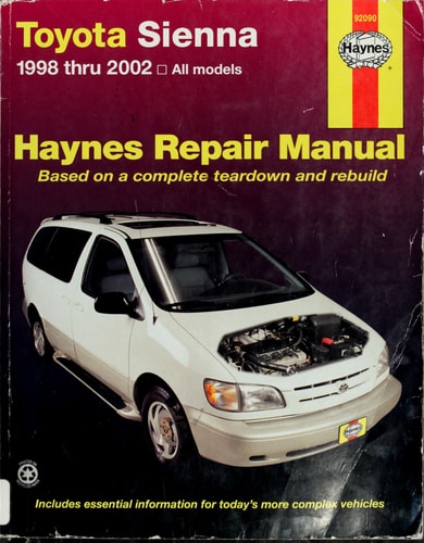 Haynes Toyota Sienna 1998 Thru 2002
