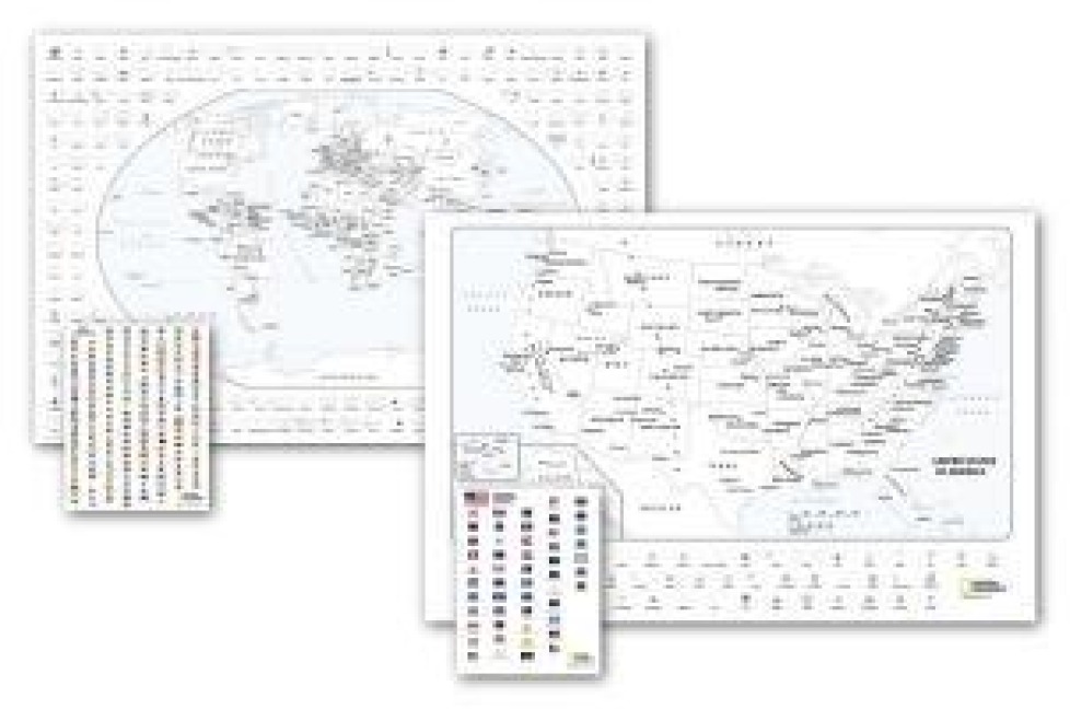 National Geographic: World and United States Coloring Maps [Map Pack Bundle]