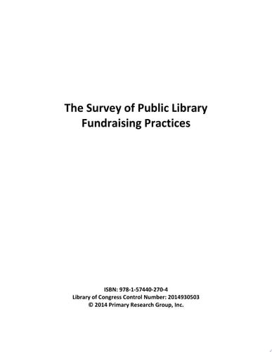 The Survey of Public Library Fundraising Practices