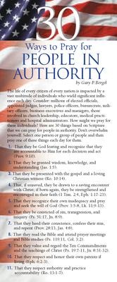 30 Ways to Pray for People in Authority 50-Pack