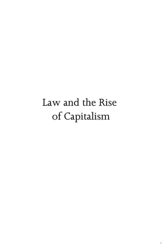 Law and the Rise of Capitalism