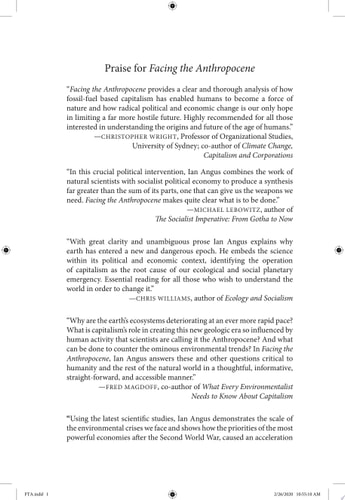 Facing the Anthropocene Fossil Capitalism and the Crisis of the Earth System