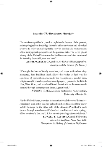 The Punishment Monopoly Tales of My Ancestors, Dispossession, and the Building of the United States