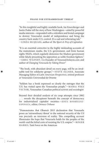 Extraordinary Threat The U.S. Empire, the Media, and Twenty Years of Coup Attempts in Venezuela