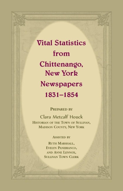 Vital Statistics from Chittenango, New York, Newspapers, 1831-1854