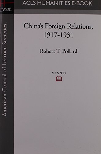 China's Foreign Relations, 1917-1931