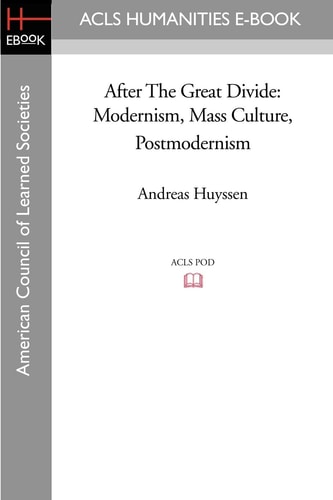 After the Great Divide Modernism, Mass Culture, Postmodernism