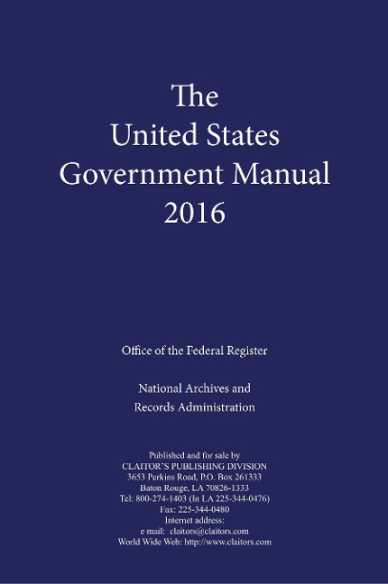 United States Government Manual (2016)