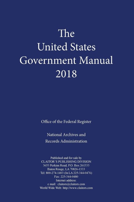 United States Government Manual 2018