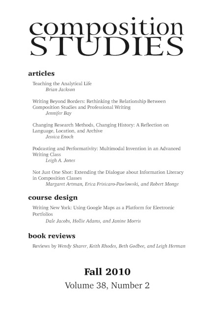 Composition Studies 38.2 (Fall 2010)