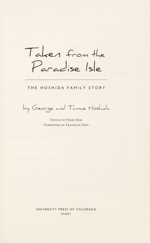 Taken from the Paradise Isle The Hoshida Family Story