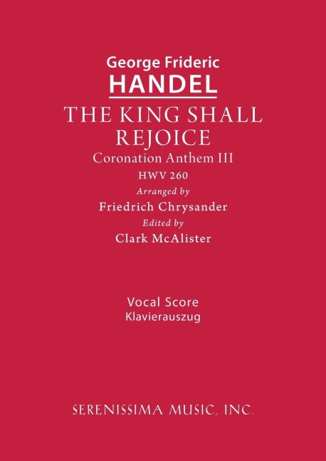 The King Shall Rejoice, HWV 260: Vocal score