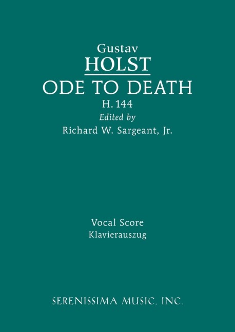Ode to Death, H.144: Vocal score