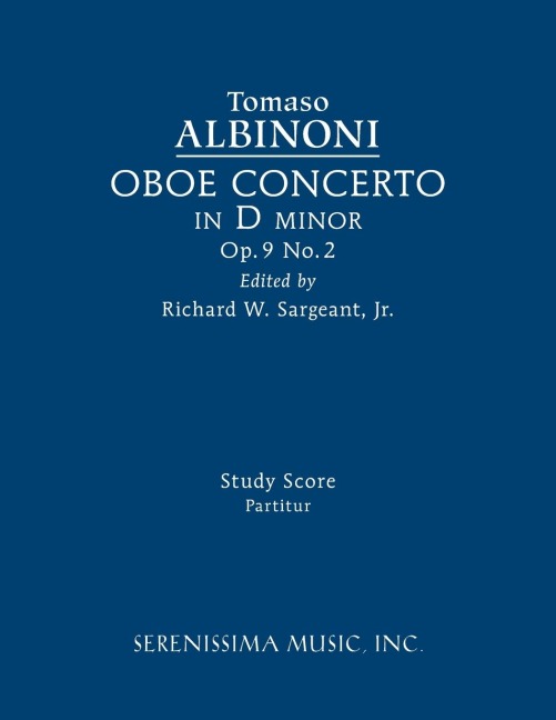 Oboe Concerto in D minor, Op.9 No.2: Study score