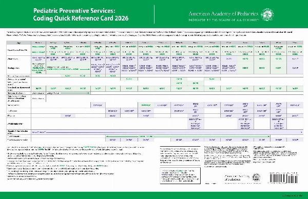 Pediatric Preventive Services: Coding Quick Reference Card 2026