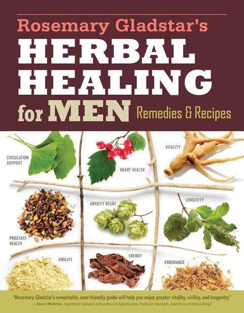 Rosemary Gladstars Herbal Healing for Men: Remedies and Recipes for Circulation Support, Heart Health, Vitality, Prostate Health, Anxiety Relief, Longevity, Virility, Energy & Endurance