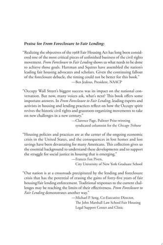 From Foreclosure to Fair Lending Advocacy, Organizing, Occupy, and the Pursuit of Equitable Credit