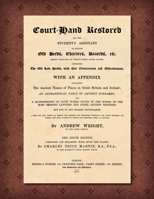Court-Hand Restored [1879]
