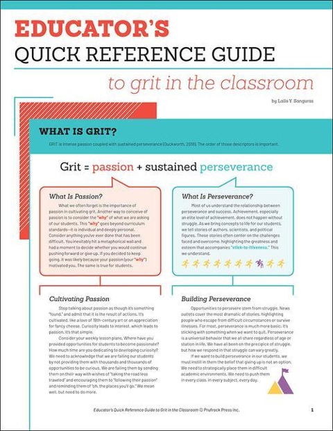 Educators Quick Reference Guide to Grit in the Classroom