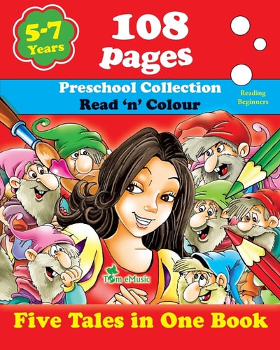 Five Tales in One Book Read 'n' Color Your Fairy Tale - Preschool Collection - Coloring Picture Book for Beginner and Intermediate Readers (5-7 Years Old Kids)