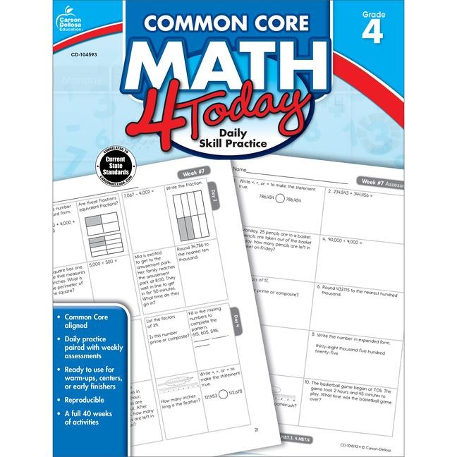 Common Core Math 4 Today, Grade 4: Daily Skill Practice Volume 7