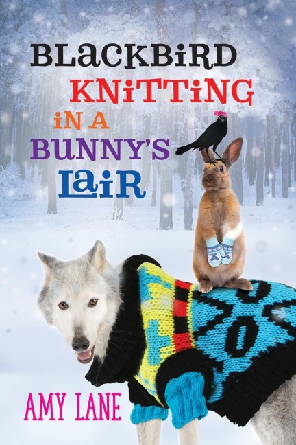 Blackbird Knitting in a Bunnys Lair