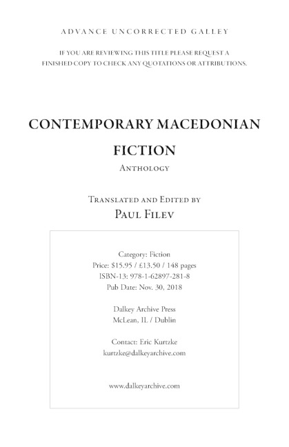 Contemporary Macedonian Fiction