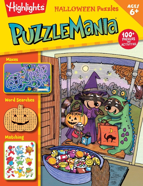 Halloween Puzzles: Halloween Kids Puzzle Book with Over 100 Mazes, Matching Games, Wordplay and More Halloween Fun for Kids 6 and Older
