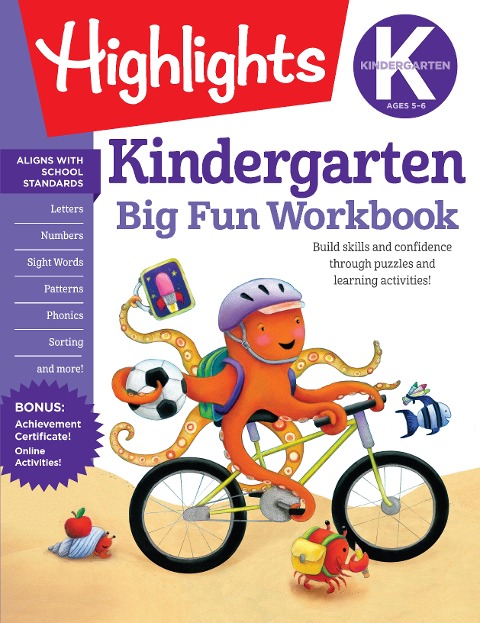 Kindergarten Big Fun Workbook: Kids Workbook with Tracing Worksheets, Alphabet Practice, Math Activities and Puzzles for Kindergarten Prep and Learning