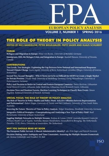 The Role of Theory in Policy Analysis Volume 2, Number 1 of European Policy Analysis