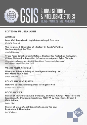 Global Security and Intelligence Studies Volume 4, Number 2, Fall/Winter 2019