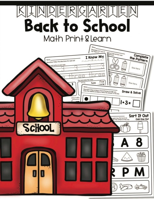 Kindergarten Back to School: MATH PRINT & LEARN