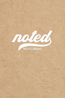 Noted Pocket Notebook: 4"x6", Small Journal Blank Memo Book, White Logo Kraft Brown Cover