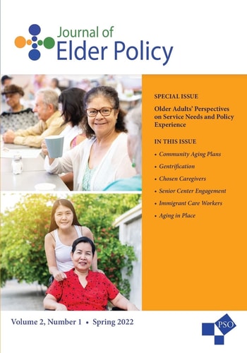 Journal of Elder Policy Volume 2, Number 1, Spring 2022