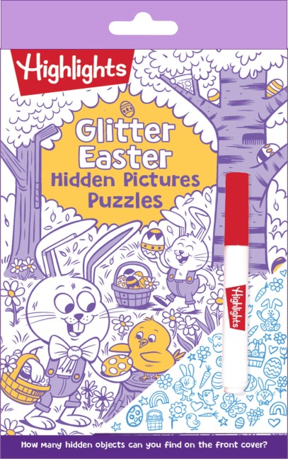 Glitter Easter Hidden Pictures Puzzles: Over 370 Hidden Objects in Festive Easter Puzzle Book Featuring Bunnies, Eggs and Flowers, Easter Gift for Kids 6-9