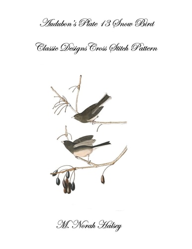 Audubon's Plate Plate 13 Snow Bird Classic Designs Cross Stitch Pattern