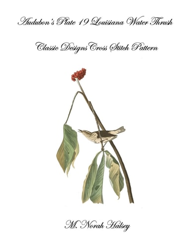 Audubon's Plate Plate 19 Louisiana Water Thrush Classic Designs Cross Stitch Pattern