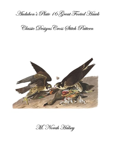 Audubon's Plate Plate 16 Great Footed Hawk Classic Designs Cross Stitch Pattern