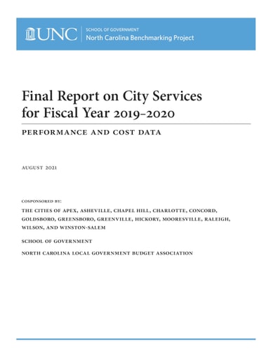 Final Report on City Services for Fiscal Year 2019-2020 Performance and Cost Data