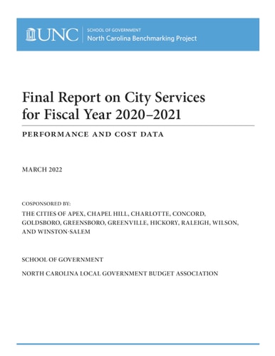 Final Report on City Services for Fiscal Year 2020-2021 Performance and Cost Data