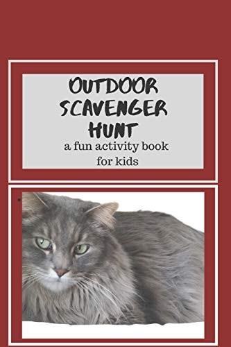 Outdoor Scavenger Hunt a Fun Activity Book for Kids A Beautiful Long Haired Gray Cat Is on the 6x9 Cover of This Paperback Book for Kids