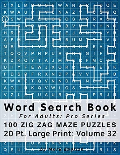 Word Search Book For Adults Pro Series, 100 Zig Zag Maze Puzzles, 20 Pt. Large Print, Vol. 32