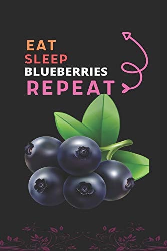 Eat Sleep Blueberries Repeat Best Gift for Blueberries Lovers, 6 X 9 In, 100 Pages Book for Girl, Boys, Kids, School, Students