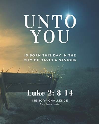Luke 2: 8-14 Unto You Bible Memorization Study Guide in King James 8x10