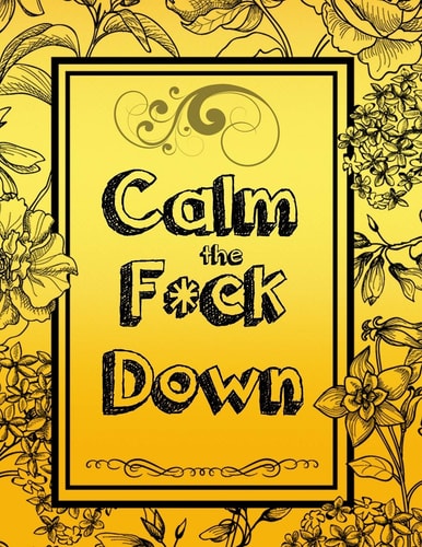 Calm the F * Ck Down An Irreverent Adult Coloring Book with Flowers Falango, Lions, Elephants, Owls, Horses, Dogs, Cats, and Many More