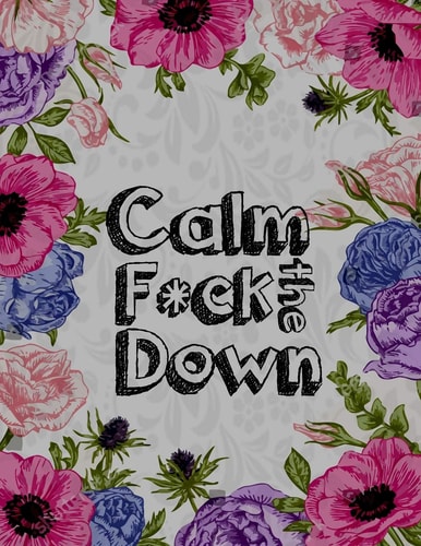 Calm the F * Ck Down An Irreverent Adult Coloring Book with Flowers Falango, Lions, Elephants, Owls, Horses, Dogs, Cats, and Many More