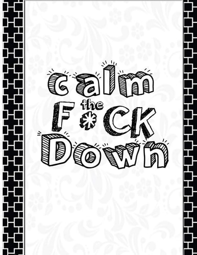Calm the F * Ck Down An Irreverent Adult Coloring Book with Flowers Falango, Lions, Elephants, Owls, Horses, Dogs, Cats, and Many More