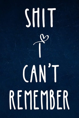 Shit I Can't Remember Alphabetical Organized Navy Blue Cover and White Heart for All Your Passwords and Shit.